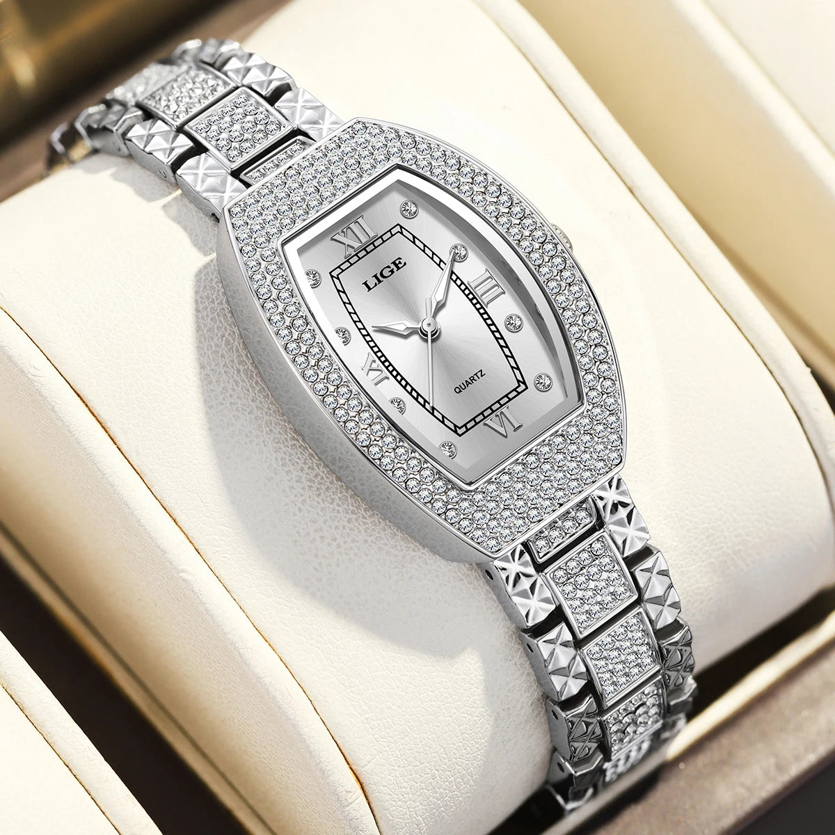 luckacco lige new original design luxury diamond watch for women elegant watches fashion out sport stainless steel waterproof mille clock