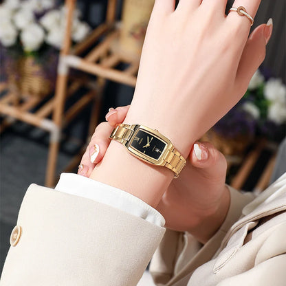 Luckacco WWOOR Elegant Women's Watch Fashion Stainless Steel Waterproof Ladies Quartz Wristwatch Luxury Bracelet Watches Date Reloj mujer