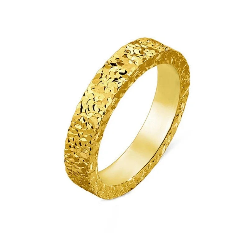 luckacco stainless steel 4mm broken ice rings women size 5/6/7/8/9/10# gold color bling finger ring wedding band jewelry girlfriend gifts