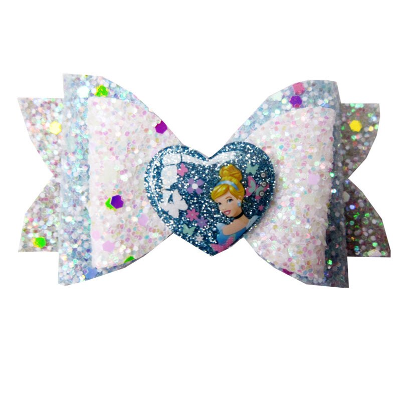 Disney Princess doll Accessory hair clip girl cartoon hair pin Frozen Elsa doll Bow hair clip - luckacco