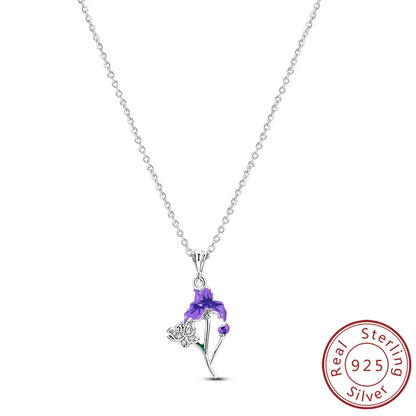 Luckacco Necklace 925 Sterling Silver Butterfly Love Heart Bear Classic Simple Adjustable Necklace For Women Girl Fashion Jewelry Gifts