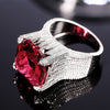 Luckacco daily picks Hyperbole Red Cubic Zirconia Women Rings for Party New 2023 Gorgeous Lady's Accessories Anniversary Gift Fashion Jewelry
