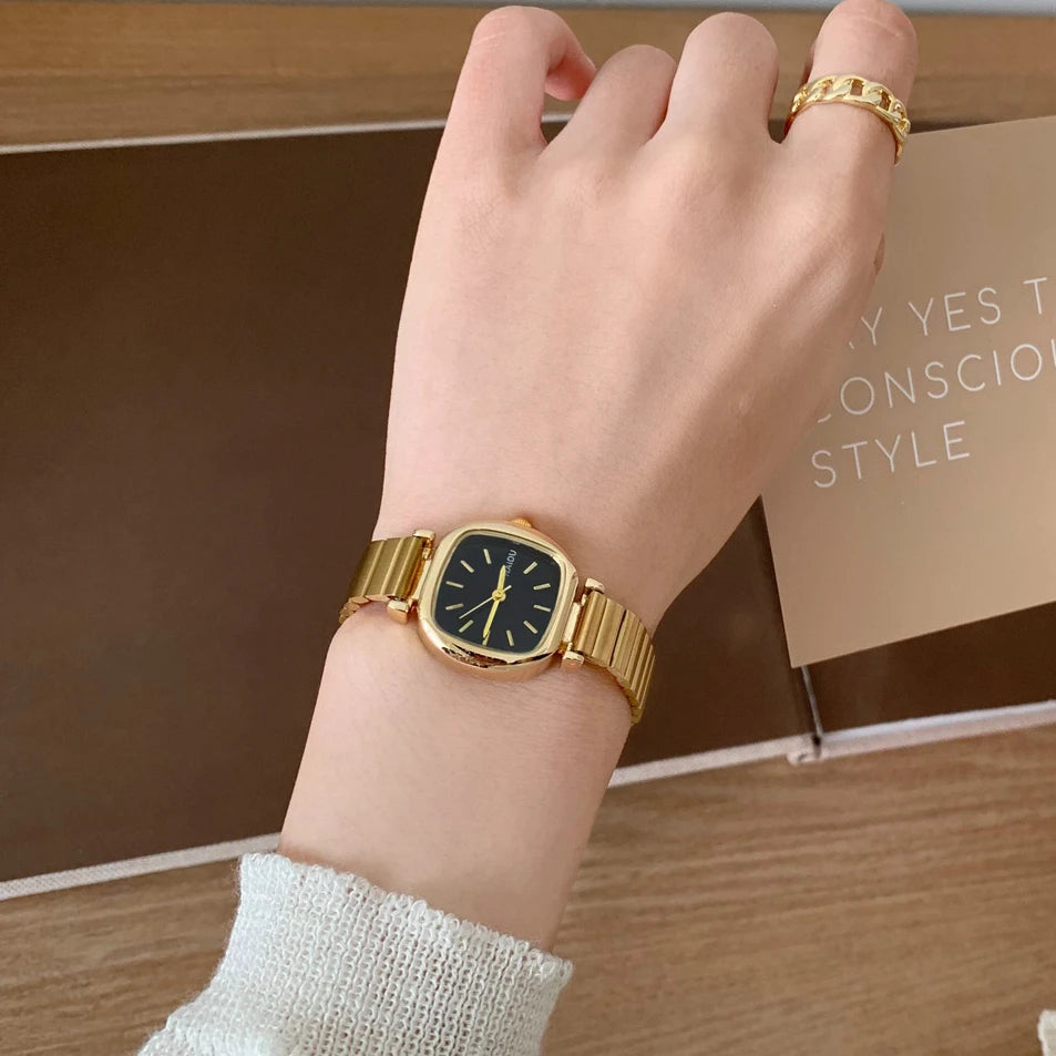 luckacco brand women quartz watch adjustable stainless steel strap luxury gift ladies wristwatch  clock relojes para mujer