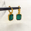 Flashbuy Hot Sale Trend Square Green White Crystal Stainless Steel Earrings For Women Charm Gold Color Earrings Fashion Jewelry - luckacco