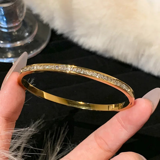 Luckacco Silver Color Stainless Steel Colorfast Bracelets Skyful Star Bracelet Set for Women Fashion Light Luxury Jewelry Gifts