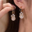 Korean Style Crystal Flower Imitation Pearl Stud Earrings For Women Girls Sweet Statement Flower Earring Party Jewelry Gifts - luckacco