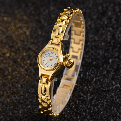 Luckacco Women Bracelet Watch Mujer Golden Relojes Small Dial Quartz Leisure Popular Wristwatch Hour Female Ladies Elegant Relogio Clock