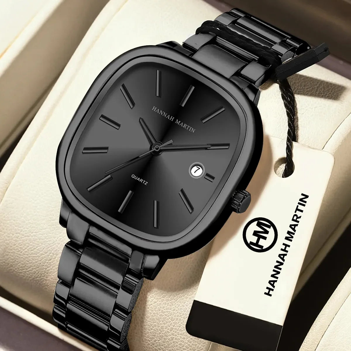 luckacco mens watch fashion stainless steel strap japanese quartz movement top brand blue silver 3bar waterproof wrist watch reloj hombre