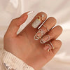 Luckacco Copper Inlaid Zircon Nail Ring Manicure Joint Ring for Women Trend Party Jewelry Fashion Party Jewelry Accessories Trendy