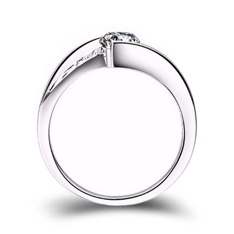 luckacco silver plated stainless steel rings for women | square cubic zircon ring | jewelry accessories  size 5-10