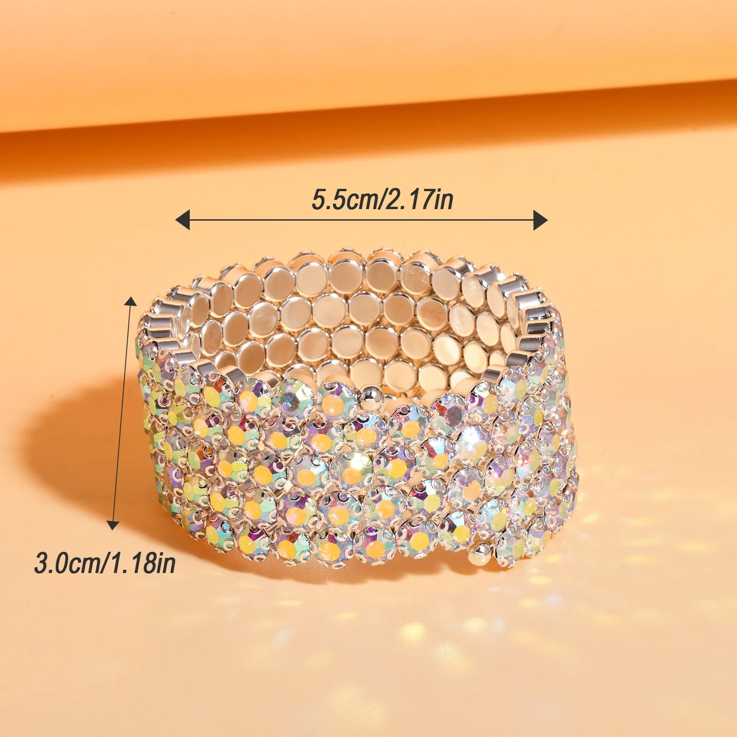 luckacco 5 layers winding models personalised fashion open ab colour rhinestone bracelet jewellery suitable for stage wedding wear