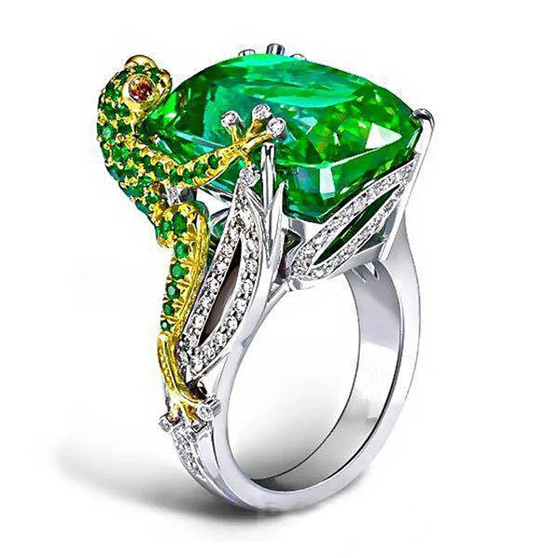 luckacco exquisite unique spider fog finger rings for women shiny cz crystals stone animal  rings female anel accessories gifts