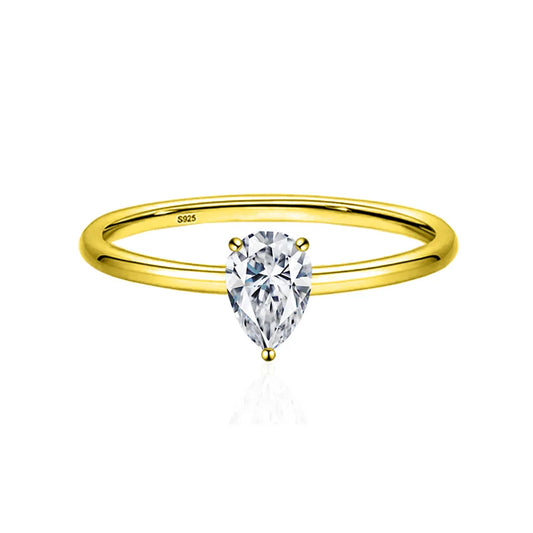 Luckacco Simple Fine Rea D Color Moissanite Diamond Ring 925 Sterling Silver Party Wedding Band Rings for Women Engagement Jewelry