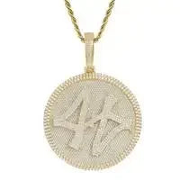 Luckacco Hip Hop Ice Out Zircon Letter Otf Letter Pendant Necklace for Men and Women Fashion Rock Party Jewelry Gift