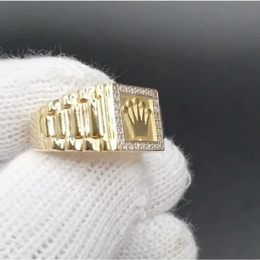 Luckacco Hot Sale New Vintage Alloy Inlaid Zircon Ring Men's Engagement Jewelry