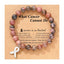 Breast Cancer Awareness Natural Stones Crystal Bracelet with Message Card Valentine's Day Jewellery Gifts Rose Quartz - Pink - luckacco