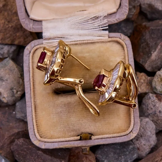 Luckacco Luxury Super Shiny White Zirconia Vintage Synthetic Gemstone Earrings for Women Gorgeous Elegant Party Jewellery Accessories