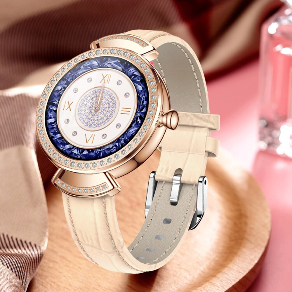 2022 New Ladies Fashion Smart Watch Diamonds Women Smart Bracelet Sports Fitness Tracker Health Care Smartwatch For IOS Android - luckacco