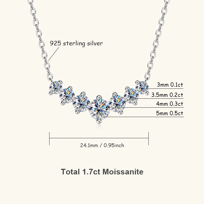 luckacco u-smile moissanite necklace d vvs1 for women d color sparkling lab diamon luxury necklaces 925 sterling silver gra certified