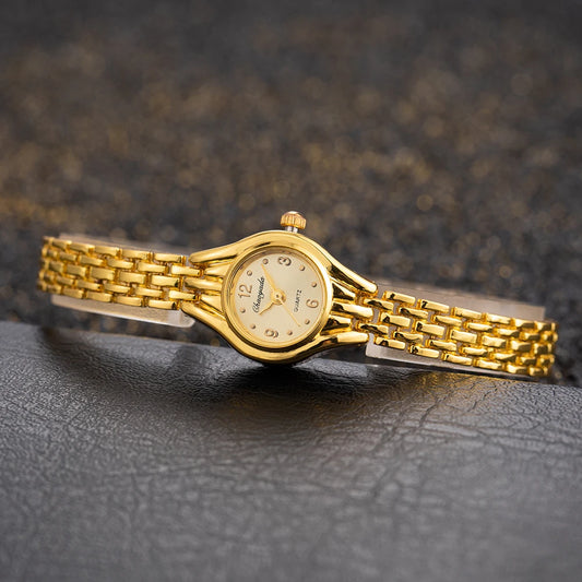Luckacco Women Bracelet Watch Mujer Golden Relojes Small Dial Quartz Leisure Popular Wristwatch Hour Female Ladies Elegant Relogio Clock