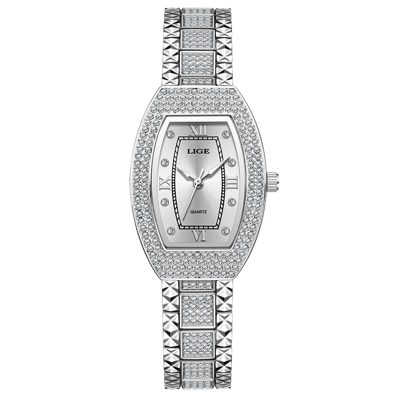 luckacco lige new original design luxury diamond watch for women elegant watches fashion out sport stainless steel waterproof mille clock