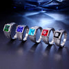 Luckacco Non-fading High Quality Big Stone Rings for Men Women Punk Hip Hop 316L Stainless Steel Ring Fashion Jewelry Gifts