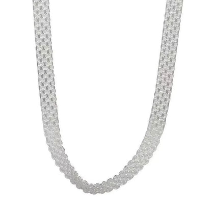Luckacco New 925 Sterling Silver Necklace Simple Style Charming Woman Choker Birthday Party Gift Exquisite Jewelry