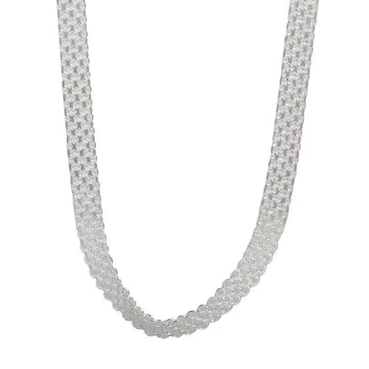 Luckacco New 925 Sterling Silver Necklace Simple Style Charming Woman Choker Birthday Party Gift Exquisite Jewelry