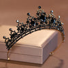 Luckacco Bridal Headwear Black-Colour Women's Ballroom Crown Baroque Crystal Tiaras And Crowns Bridal Wedding Hair Accessories Jewelry