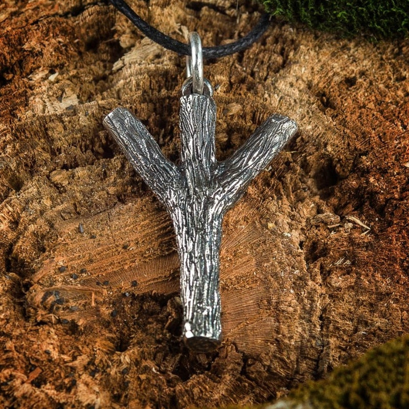Men's Retro Nordic Viking ALgiz Rune Pendant Necklace Punk Men's 316L Stainless Steel Pagan Pendant Amulet Jewelry Gift - luckacco