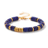Luckacco 2024 New Lapis Lazuli Stone Bracelet Rondelle Flat Spacer Bead Bangle Wristband Party Christmas Jewelry Gift For Women Friend