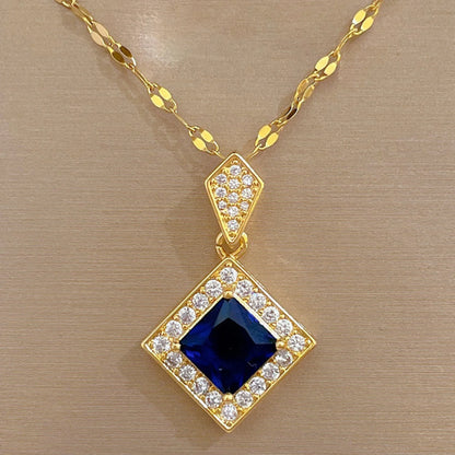Luckacco Exquisite Geometry Square Necklace Earrings Jewelry Set Charm Ladies Jewelry Fashion Bridal Accessory Set Romantic Gift