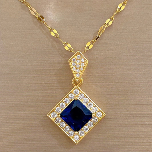 Luckacco Exquisite Geometry Square Necklace Earrings Jewelry Set Charm Ladies Jewelry Fashion Bridal Accessory Set Romantic Gift