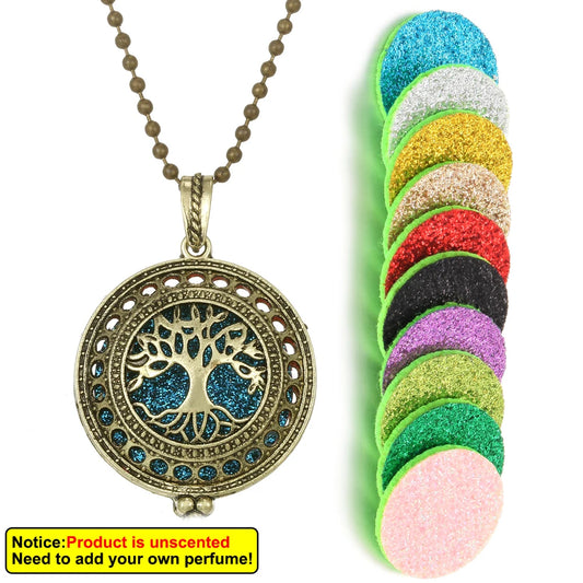 Luckacco New Aroma Kaleidoscope Retro Necklace Antique Locket Pendant Magnetic Perfume Essential Oil Diffuser Locket Aromatherapy Jewelry