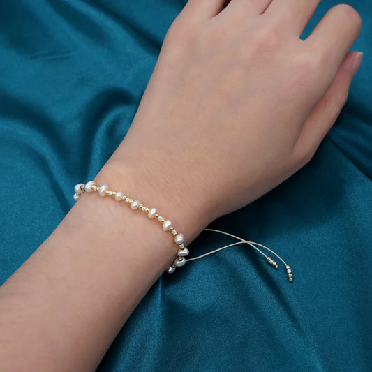 Luckacco Go2Boho Miyuki Seed Bead Bracelet Fashion Dainty Jewelry Tiny Natural Freshwater Pearl Bracelets for Women Jewellery Gift