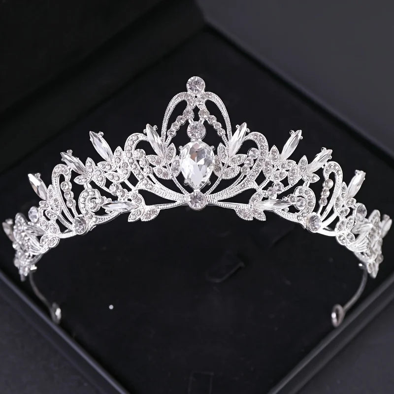 luckacco bridal headwear purple-colour women's grand party crown birthday tiaras