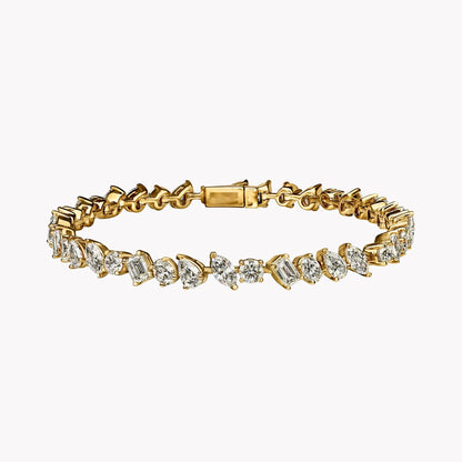 Luckacco 5A Cubic Zirconia Iced Out Bling Geometric CZ Tennis Chain Bracelet For Women Luxury Jewelry