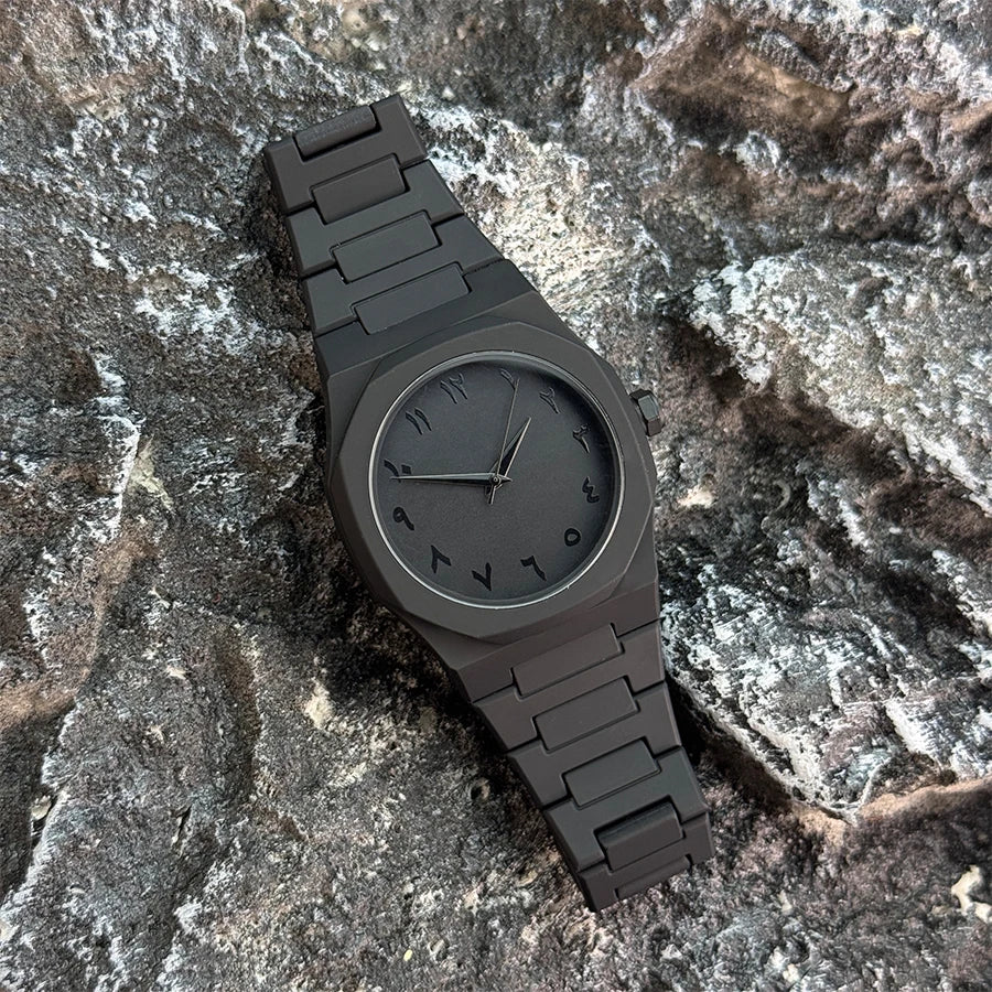luckacco hot sales in the middle east high-end plastic men's watch with arabic numerals neutral casual simple quartz watch