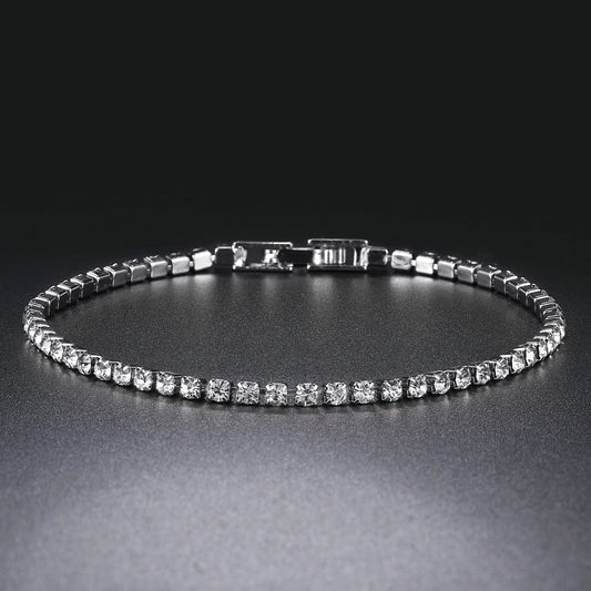Luckacco Fashion Multicolor Tennis Bracelet for Women 2.5/3/4/5mm Zirconia Charm Designer Tennis Chain Men Bracelet Wedding Jewelry KC128