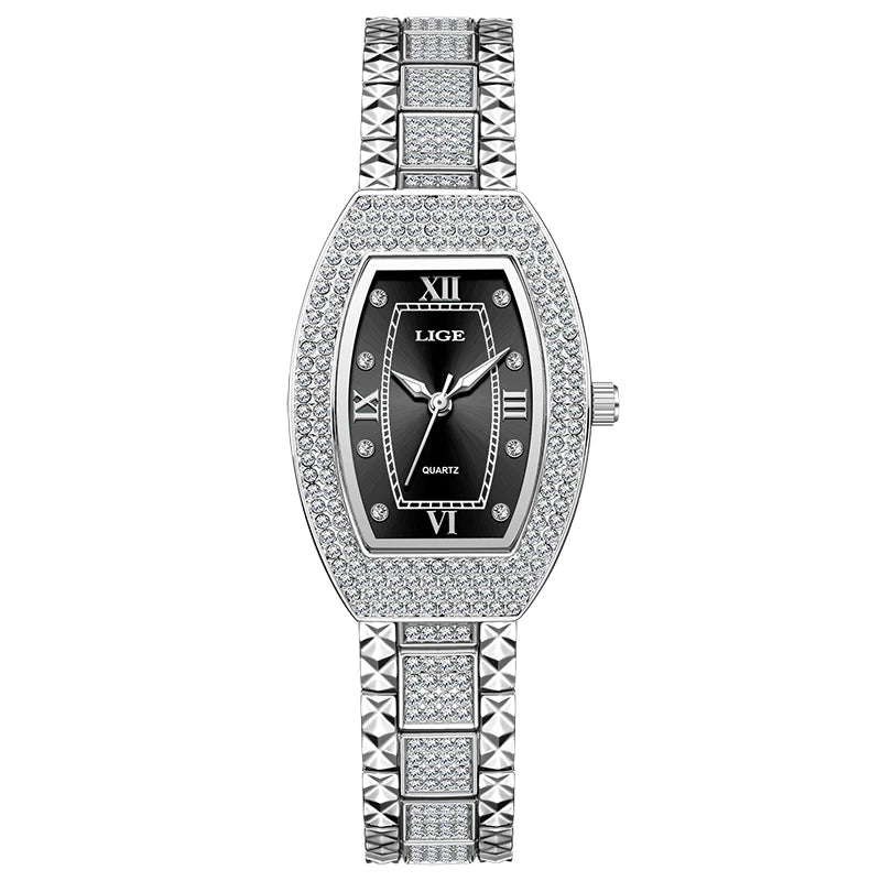 luckacco lige new original design luxury diamond watch for women elegant watches fashion out sport stainless steel waterproof mille clock