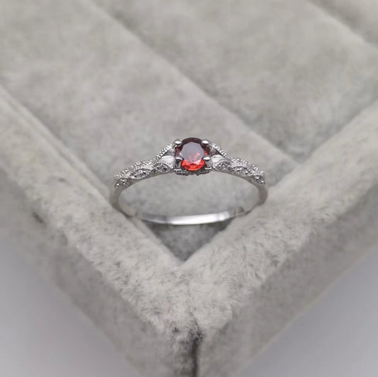 Luckacco Autumn and Winter New Style Light Luxury Style Amethyst Zirconia Women's Ring in Europe and America Simple Fashion Gem Ring