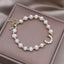 2023 Korea Hot Selling Fashion Jewelry Simple White Natural Freshwater Pearl Bracelet Women's Daily Wild Bracelet - luckacco