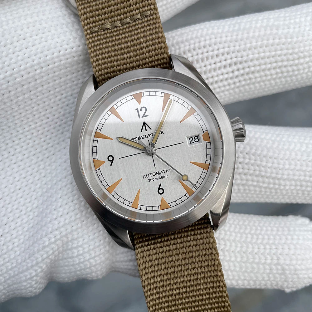 luckacco steelflier official sf751 luxury fashion mechanical wristwatch nh35 movement super luminous 20bar waterproof classic dive watch