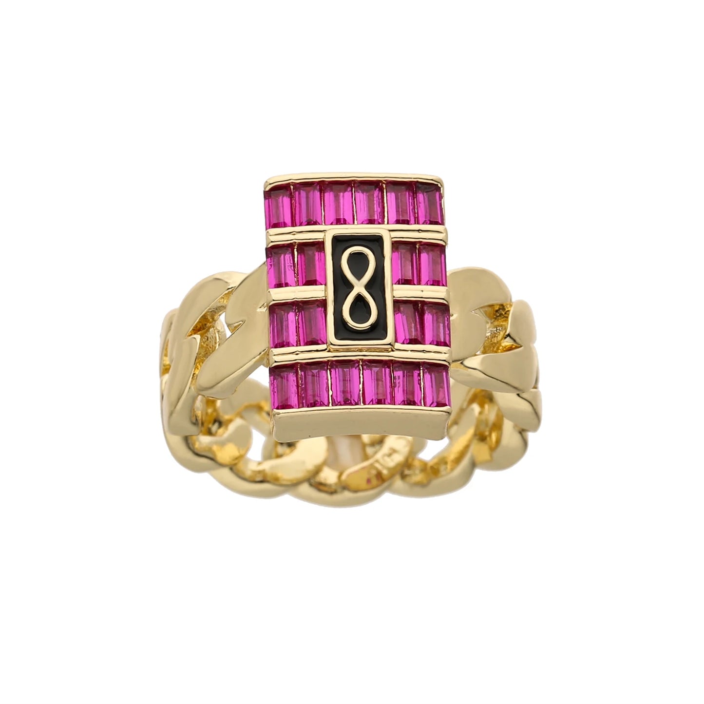 luckacco new monaco men's and women's rings, elegant zircon rings, brass material, party gifts, monaco charm rings
