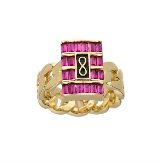 Luckacco New Monaco men's and women's rings, elegant zircon rings, brass material, party gifts, Monaco charm rings
