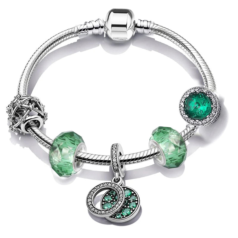 luckacco romantic style jewelry charm bracelets with family love beads bracelet for women couples pulseras jewelry gift special offer