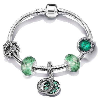 Luckacco Romantic Style Jewelry Charm Bracelets With Family Love Beads Bracelet For Women Couples Pulseras Jewelry Gift Special Offer