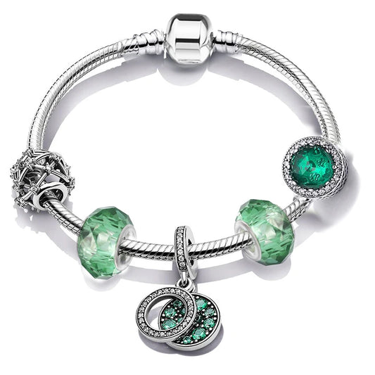 Luckacco Romantic Style Jewelry Charm Bracelets With Family Love Beads Bracelet For Women Couples Pulseras Jewelry Gift Special Offer