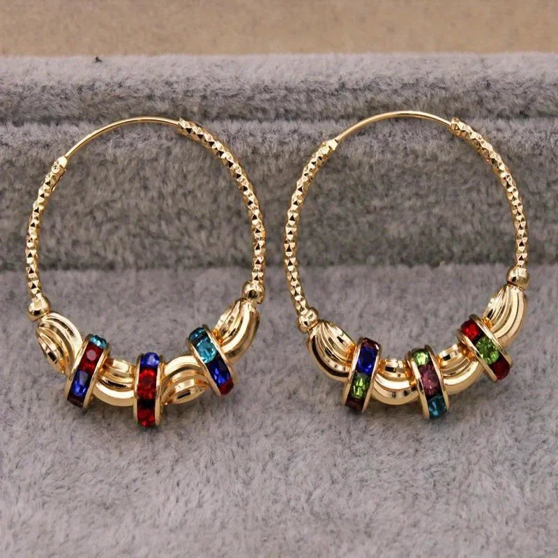 luckacco retro metal crescent earrings bohemian water drop tassel earrings