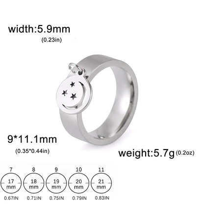 Luckacco Unift Women Stainless Steel Charms Rings Flower Leaf Spider Paw Pendant Finger Ring Fashion Minimalist Couple Jewelry